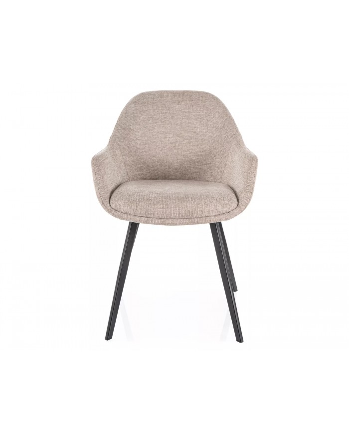 Chaise rembourrée en tissu avec pieds en métal Vinta