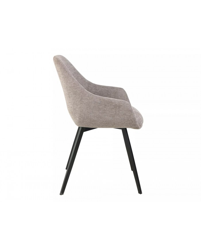 Chaise rembourrée en tissu avec pieds en métal Vinta