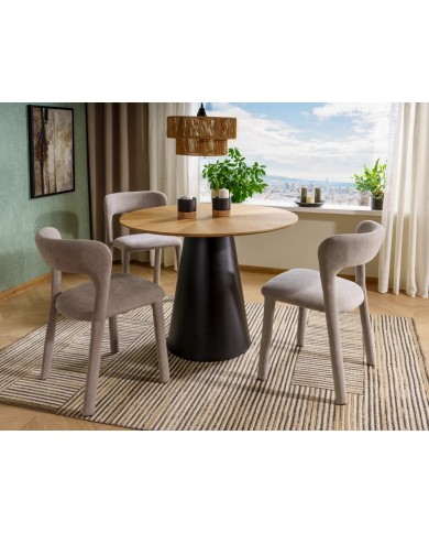 Chaise rembourrée entièrement revêtue de tissu Vico