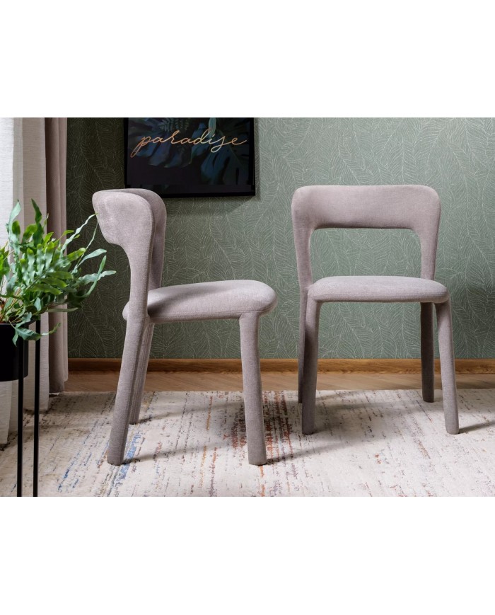 Chaise rembourrée entièrement revêtue de tissu Vico