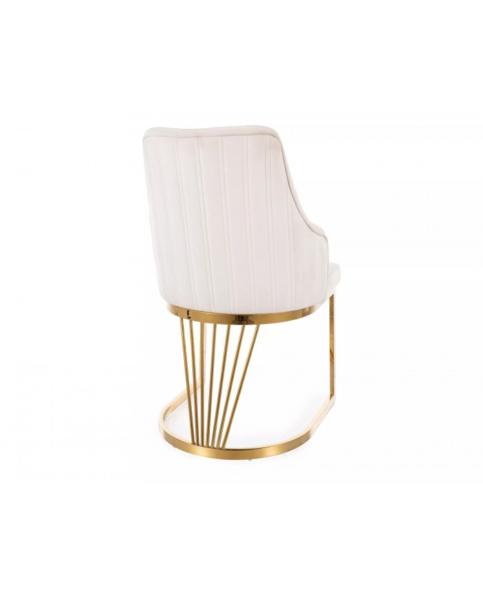 Chaise rembourrée en velours avec pieds métal dorés Alure