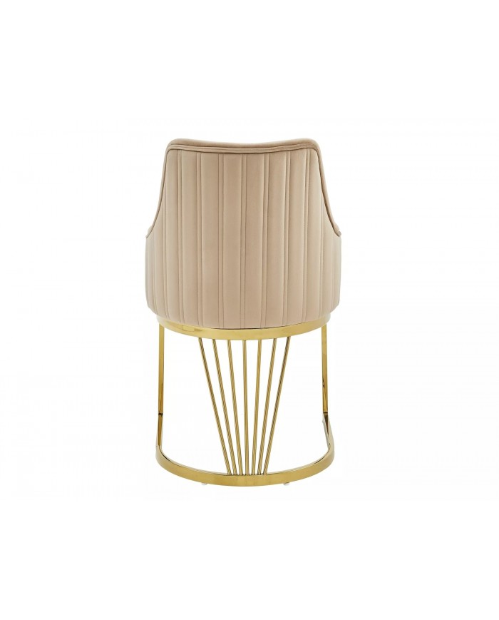 Chaise rembourrée en velours avec pieds métal dorés Alure
