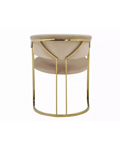 Chaise rembourrée en velours avec pieds métal dorés Peli