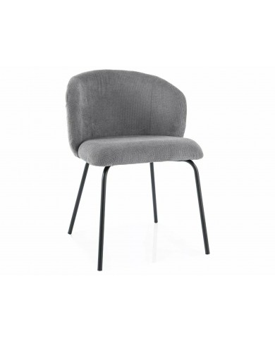 Chaise rembourrée en tissu avec pieds en métal Viken