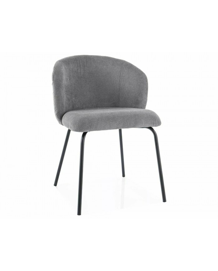 Chaise rembourrée en tissu avec pieds en métal Viken