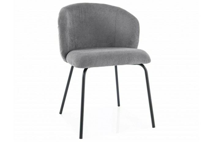 Chaise rembourrée en tissu avec pieds en métal Viken