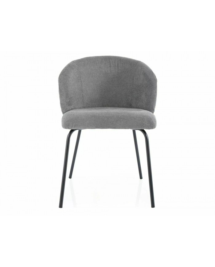 Chaise rembourrée en tissu avec pieds en métal Viken