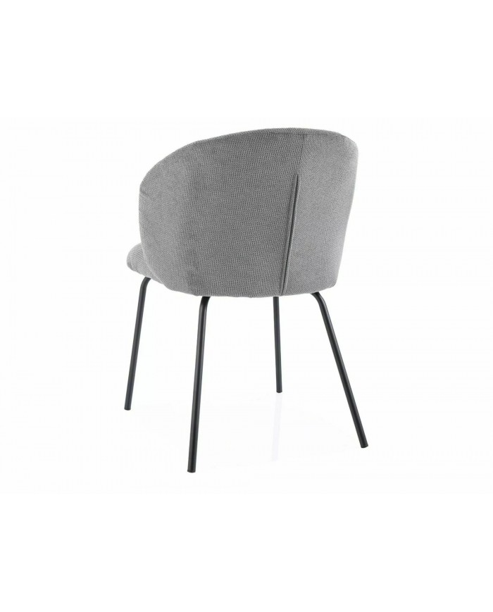 Chaise rembourrée en tissu avec pieds en métal Viken