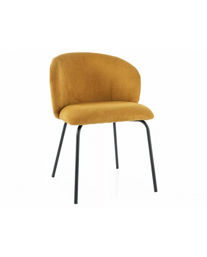 Chaise rembourrée en tissu avec pieds en métal Viken