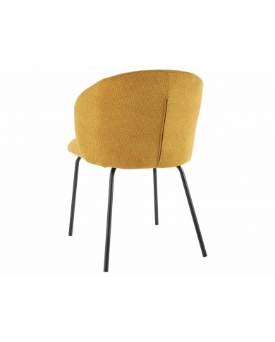 Chaise rembourrée en tissu avec pieds en métal Viken