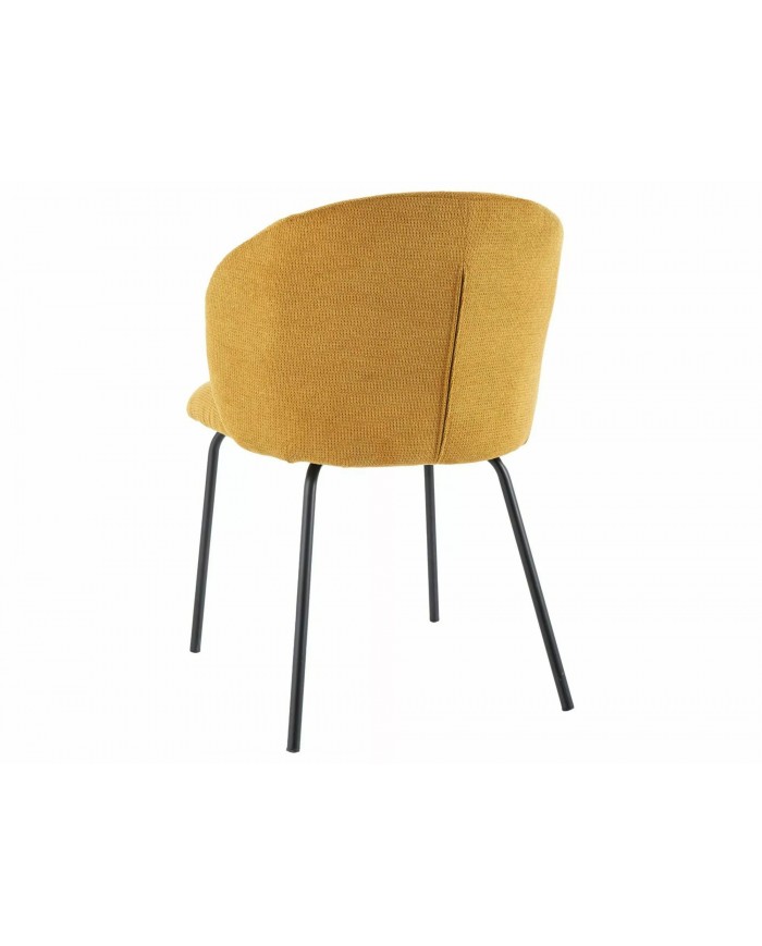 Chaise rembourrée en tissu avec pieds en métal Viken