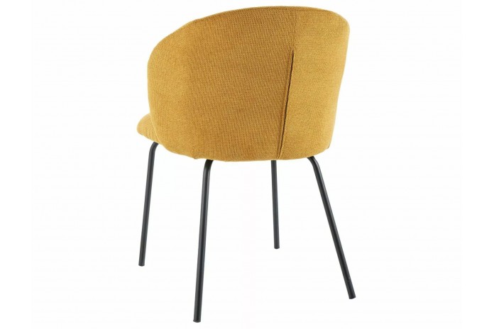 Chaise rembourrée en tissu avec pieds en métal Viken