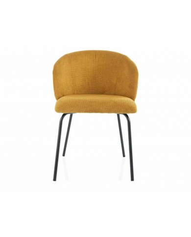 Chaise rembourrée en tissu avec pieds en métal Viken