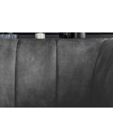 Fauteuil ultra Design rembourré velours gris et pieds noirs Noble