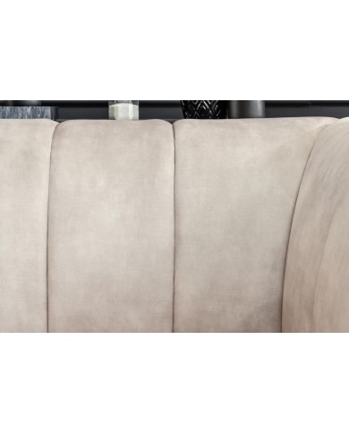 Fauteuil ultra Design rembourré velours velvet champagne et pieds noirs Noble