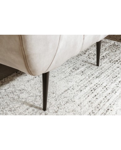Fauteuil ultra Design rembourré velours velvet champagne et pieds noirs Noble