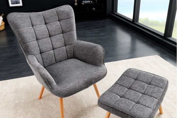 Fauteuil SCANDINA Gris chiné – Élégance nordique et confort au quotidien