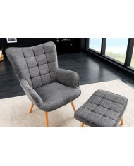 Fauteuil SCANDINA Gris chiné – Élégance nordique et confort au quotidien