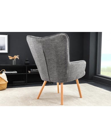Fauteuil SCANDINA Gris chiné – Élégance nordique et confort au quotidien