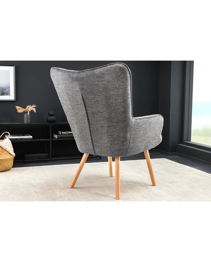 Fauteuil SCANDINA Gris chiné – Élégance nordique et confort au quotidien
