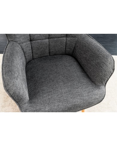 Fauteuil SCANDINA Gris chiné – Élégance nordique et confort au quotidien