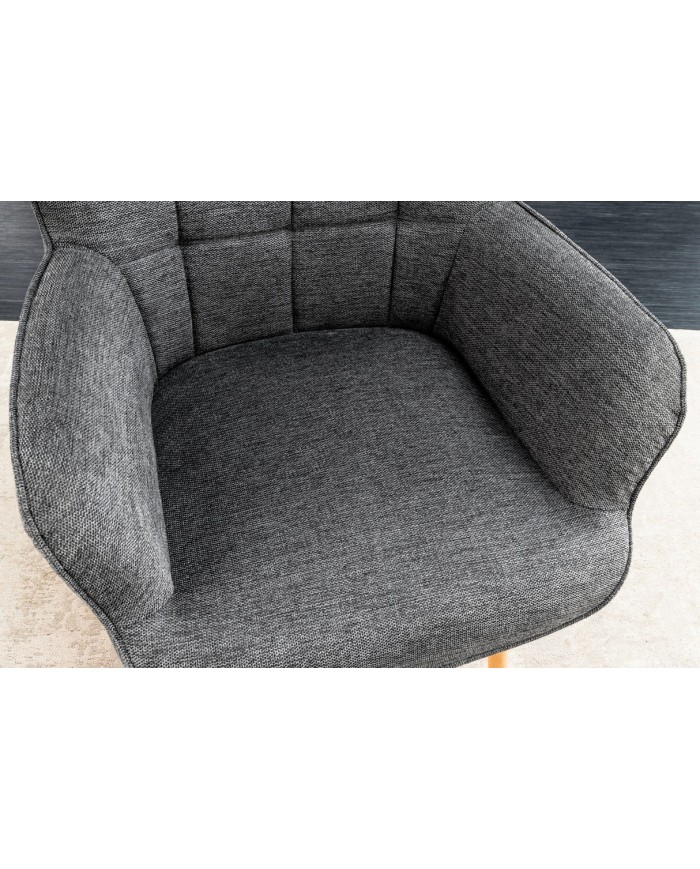 Fauteuil SCANDINA Gris chiné – Élégance nordique et confort au quotidien