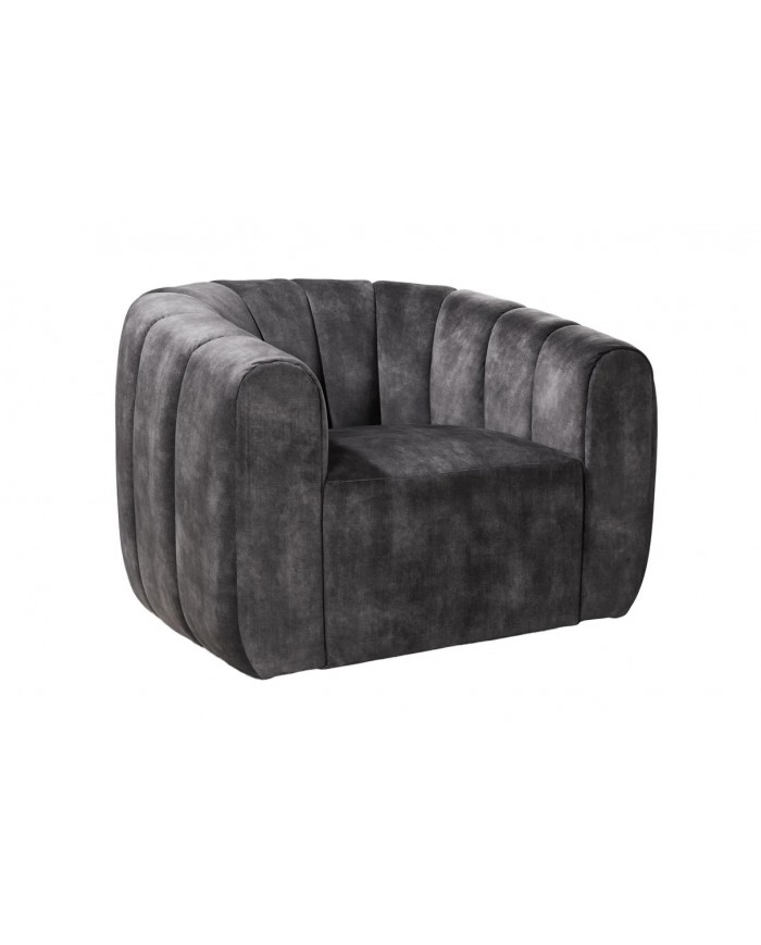 Fauteuil BABYLON VELVET DARK GREY – Élégance et liberté de mouvement à 360°