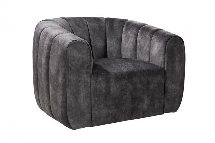 Fauteuil BABYLON VELVET DARK GREY – Élégance et liberté de mouvement à 360°