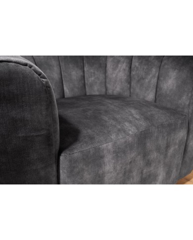Fauteuil BABYLON VELVET DARK GREY – Élégance et liberté de mouvement à 360°