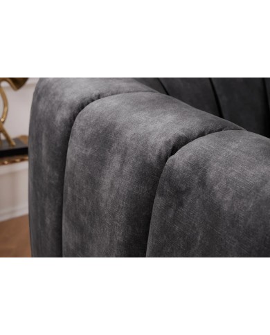 Fauteuil BABYLON VELVET DARK GREY – Élégance et liberté de mouvement à 360°