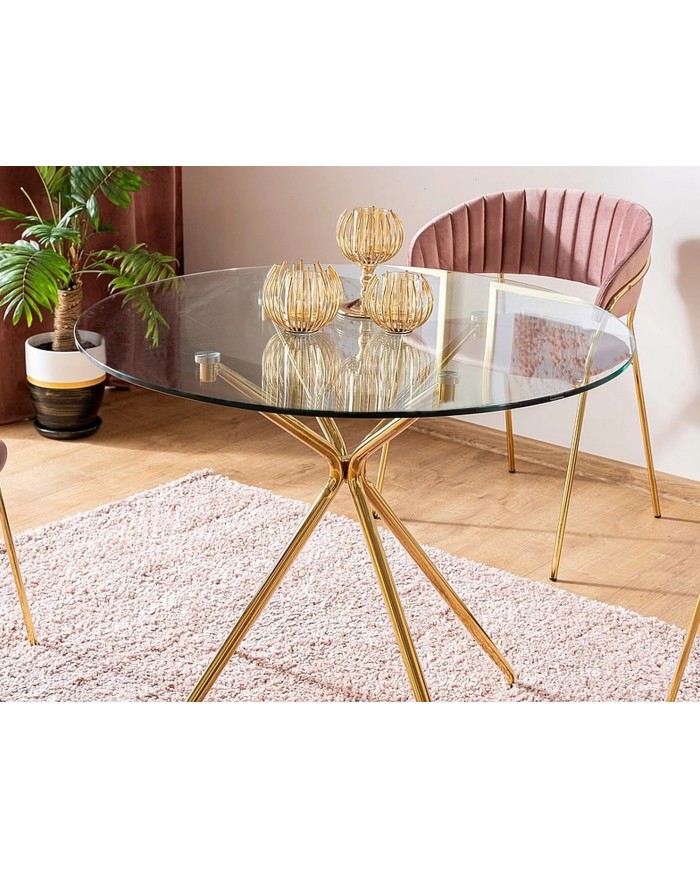 Table ronde en verre trempé Azalée 80x80 cm