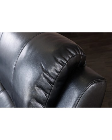 Fauteuil cinéma CANNES 3 places relax Cuir écologique Noir