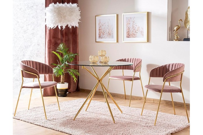 Table ronde en verre trempé Azalée 80x80 cm