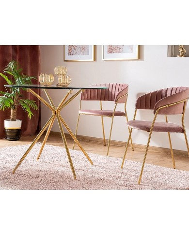 Table ronde en verre trempé Azalée 80x80 cm