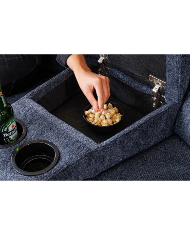 Fauteuil cinéma CANNES 3 places relax textile gris chine