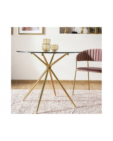 Table ronde en verre trempé Azalée 80x80 cm