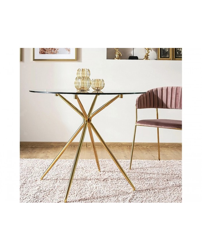 Table ronde en verre trempé Azalée 80x80 cm