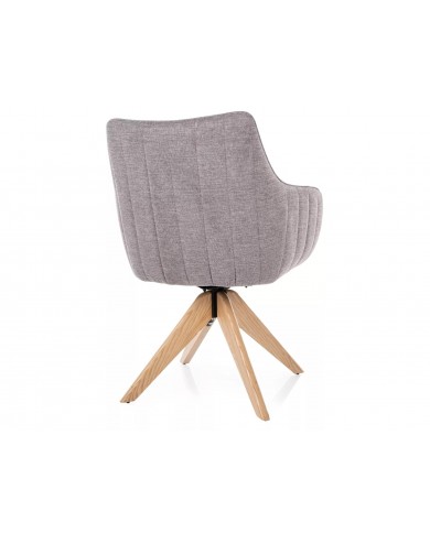 Chaise rembourrée en tissu pivotante 180° et pieds en bois Dazalia