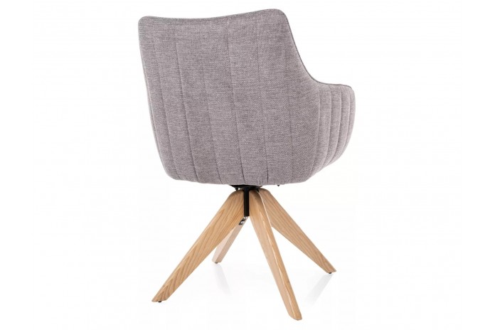 Chaise rembourrée en tissu pivotante 180° et pieds en bois Dazalia