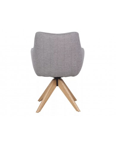 Chaise rembourrée en tissu pivotante 180° et pieds en bois Dazalia