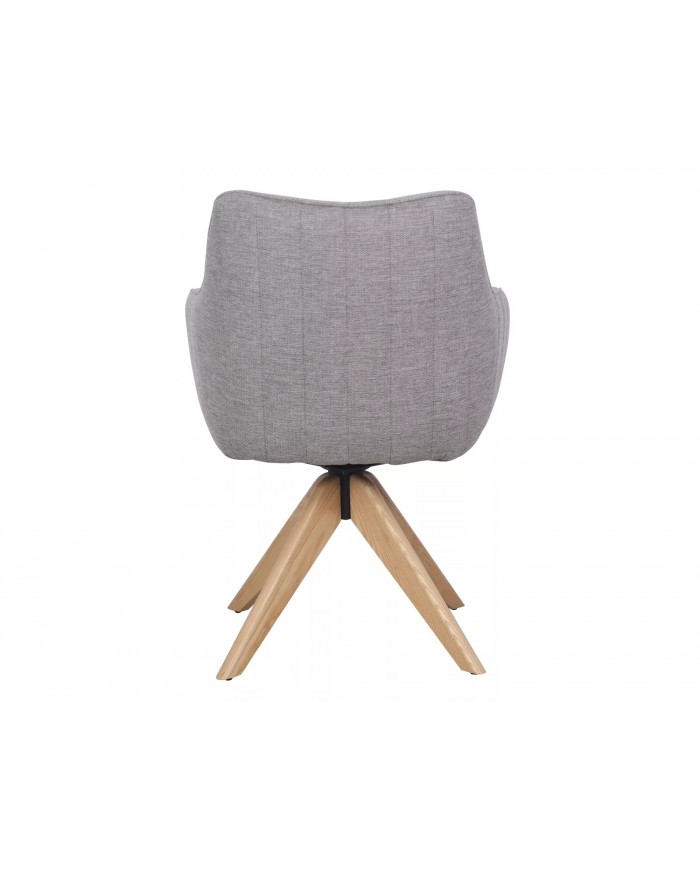 Chaise rembourrée en tissu pivotante 180° et pieds en bois Dazalia