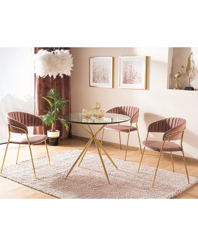 Table ronde en verre trempé Azalée 80x80 cm