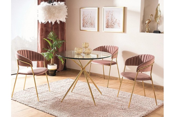 Table ronde en verre trempé Azalée 80x80 cm