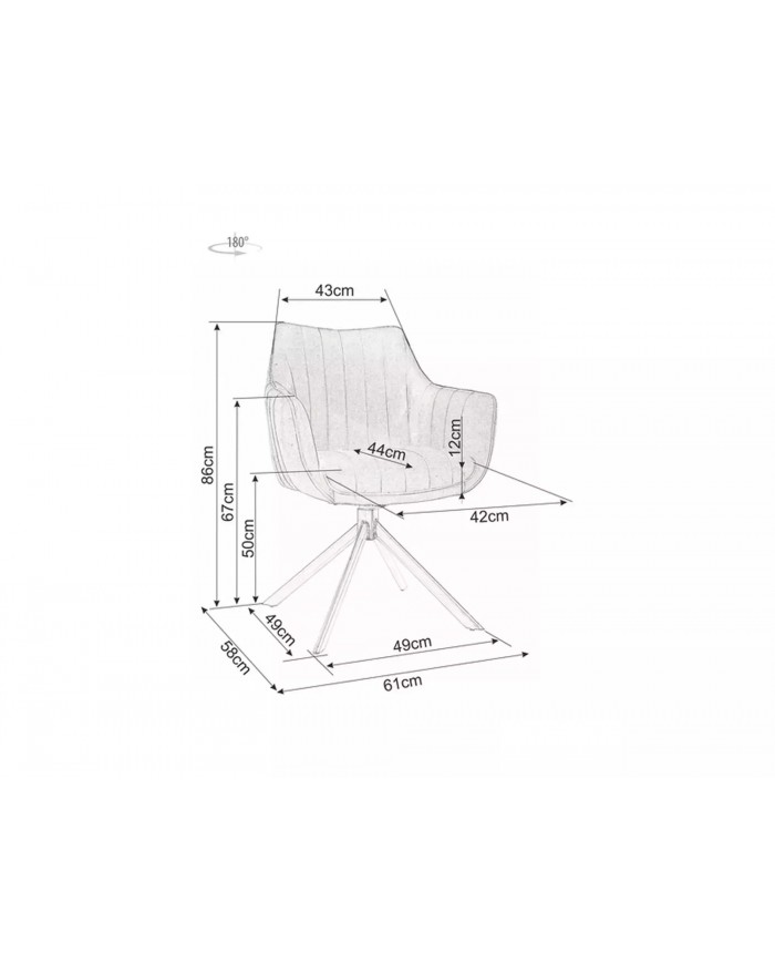 Chaise rembourrée en tissu pivotante 180° et pieds en bois Dazalia