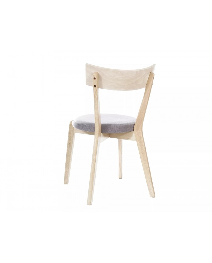 Chaise bois massif chêne miel avec assise tissu Sonel