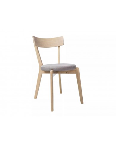 Chaise bois massif chêne miel avec assise tissu Sonel