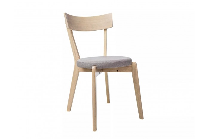 Chaise bois massif chêne miel avec assise tissu Sonel
