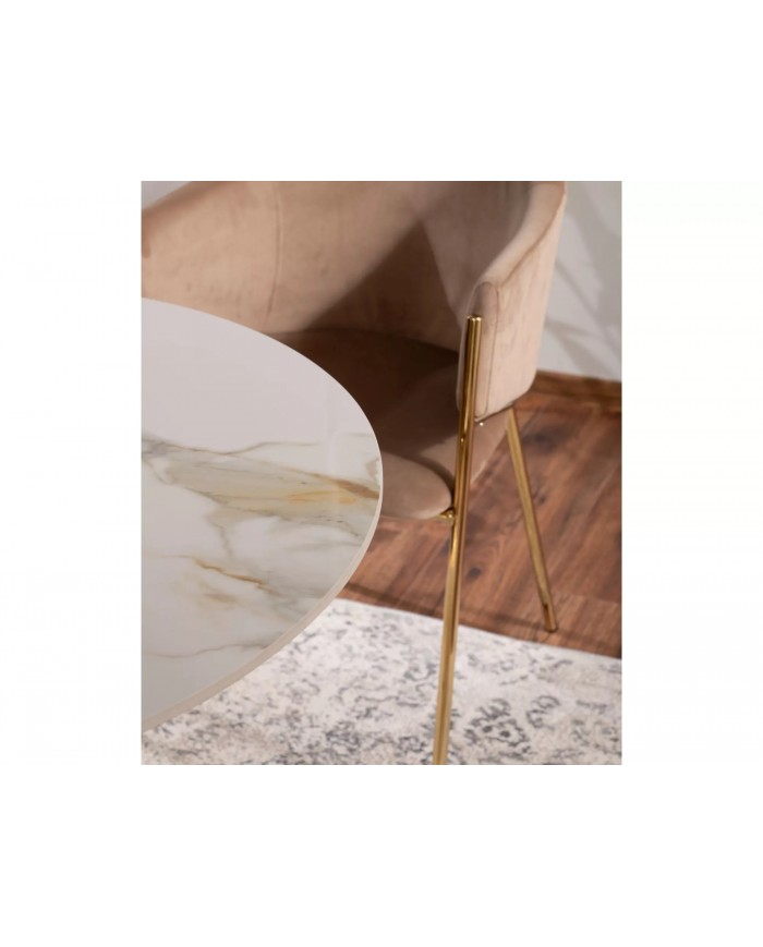 Table plateau rond céramique 90x90 cm Azalée
