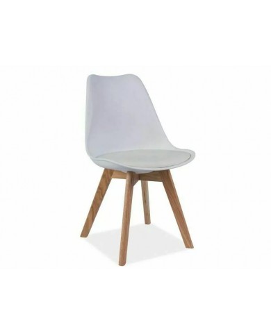 Chaise en PVC et pieds bois massif chêne Chris