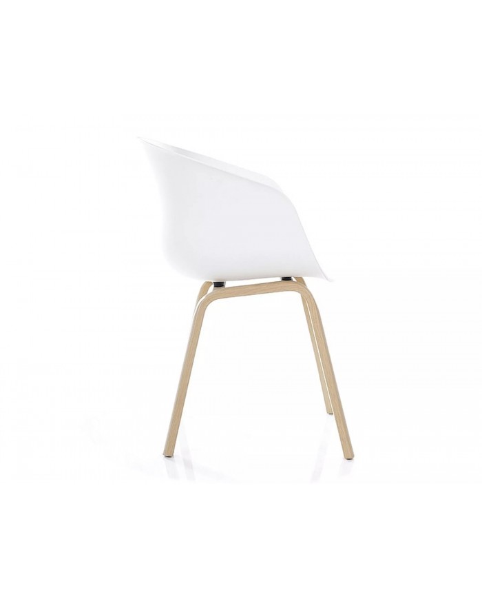 Chaise Pvc avec pieds bois massif chêne Ego
